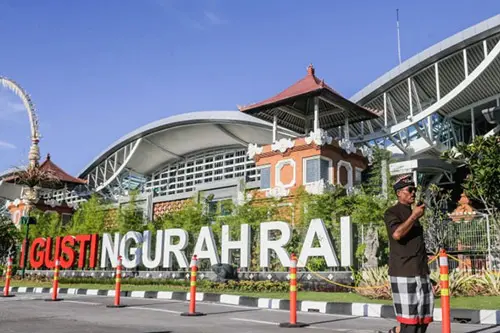 Airport Ngura Rai International Bali on a sunny day.