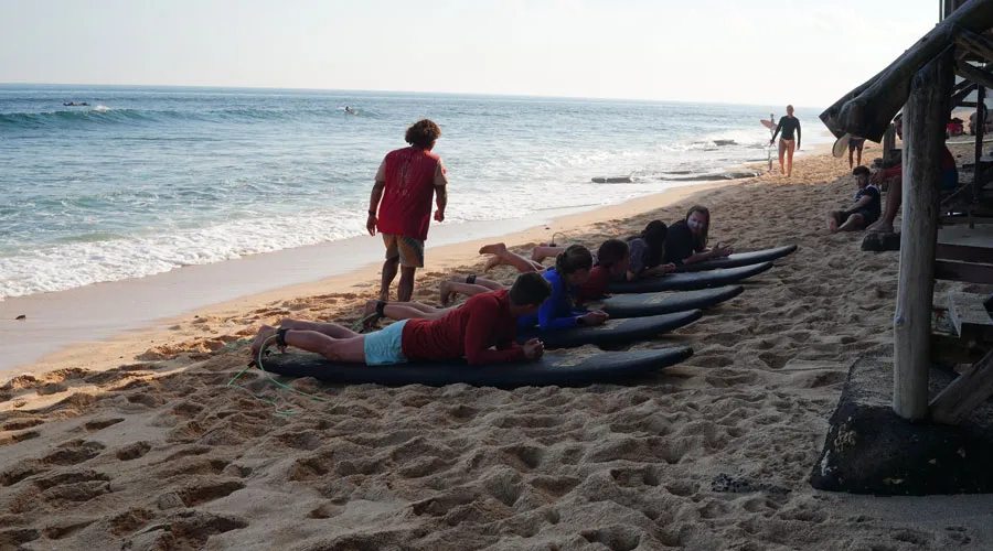 Happy surf camp guests from CARI Surf Camp in Uluwatu